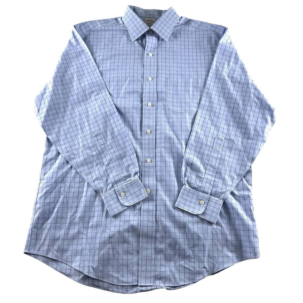 Brooks Brothers “Madison” Mens Large 16-33 Blue Fit Dress‎ Business Casual